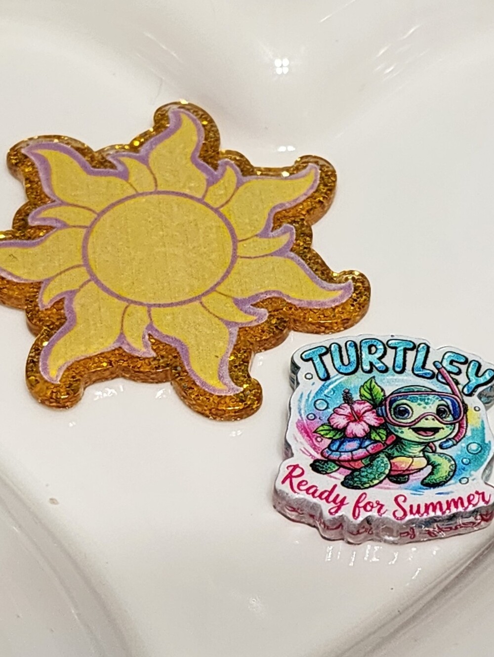 Sun Turtle Summerβ Flatback Focal Bead Badge Keychain Beaded Pen Magnet Jewelry